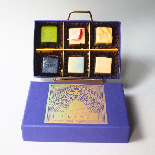 【12月上旬発売予定】ローチョコレートギフト6粒「和を以て貴しと為す。」 ー巡り、ひらく、陰陽五行ショコラー／手提げ袋付き