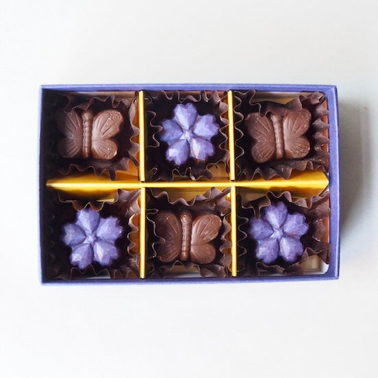 ラベンダー香るローチョコレートギフトBOX／手提げ袋付き