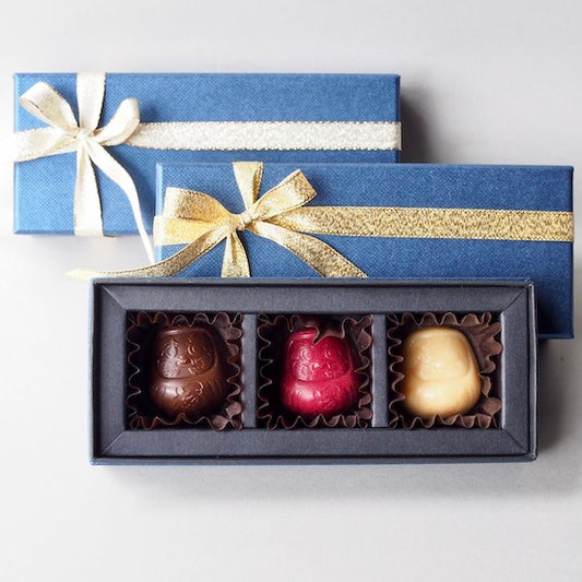 達磨ローチョコレートギフト3粒入り／手提げ袋付き