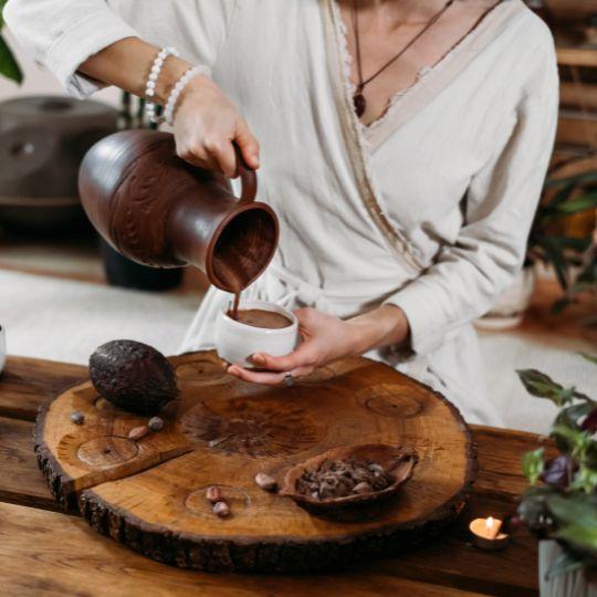 瞑想の導入やリラックスタイムにぴったりのカカオセレモニー用のドリンクキット